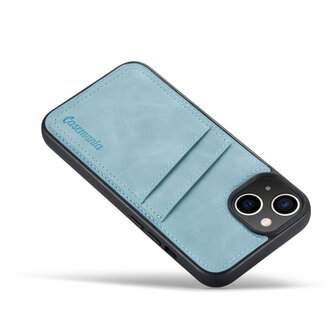 iPhone 14 - Back Cover met Kaarthouder - Aqua Blue