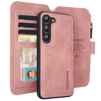 Samsung S24 Plus Pale Pink - 2 in 1 Book Case met Rits