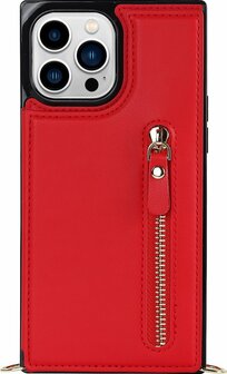 iPhone 15 Pro Max Rood - Back Cover met Koord