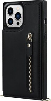 iPhone 15 Pro Zwart - Back Cover met Koord