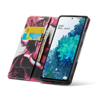 Samsung A34 Red Rhodonite - Marmer Book Case