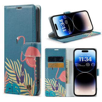 iPhone 14 Pro Max met Tropica Print - Book Case