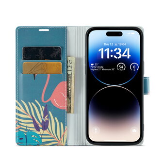 iPhone 14 Pro Max met Tropica Print - Book Case