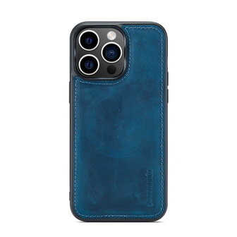 iPhone 15 Pro Max - Navy Blue - 2 in 1 Lederen MagSafe Case