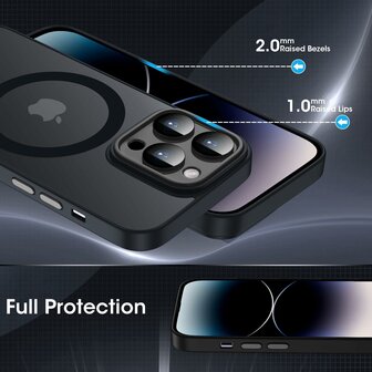 iPhone 15 Pro Max - Zwart - Matte Armor - Geschikt voor MagSafe