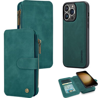 iPhone 15 Pro Max - Emerald Green - 2 in 1 Rits Book Case