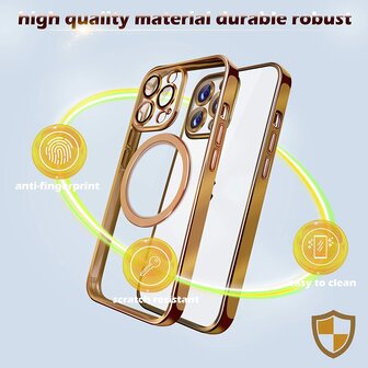 iPhone 12 Pro Goud - TPU Back Cover Geschikt voor Magsafe