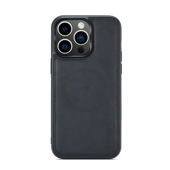 iPhone 15 Pro Max - Charcoal Gray - 2 in 1 Lederen MagSafe Case