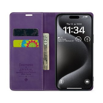 iPhone 15 Pro Deep Purple - Book Case