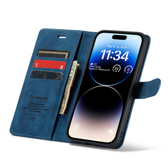 iPhone 15 Pro Navy Blue- 2 in 1 Book Case