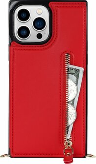 iPhone 15 Pro Rood - Back Cover met Koord