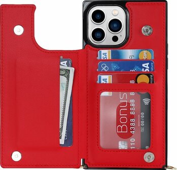 iPhone 15 Pro Rood - Back Cover met Koord