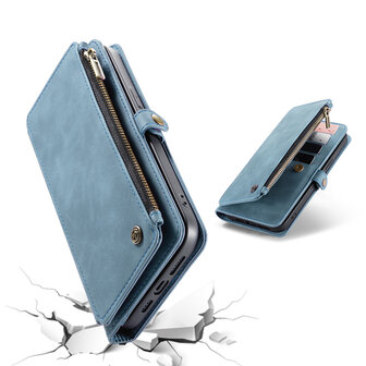 iPhone 15 Pro Aqua Blue - MagSafe Book Case met Rits