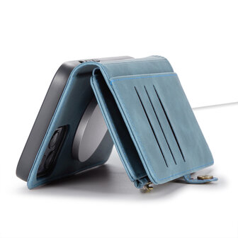 iPhone 15 Pro Aqua Blue - MagSafe Book Case met Rits