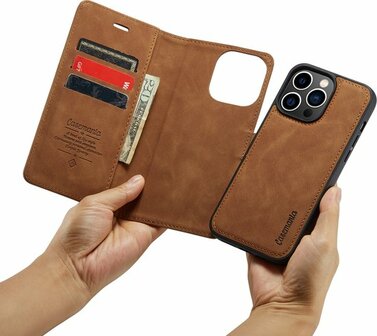 iPhone 14 Pro Max Sienna Brown - 2 in 1 Book Case