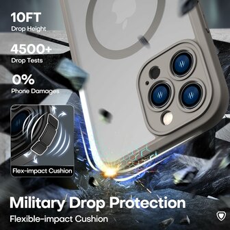 iPhone 15 Pro - Grijs - Matte Armor - Geschikt voor MagSafe