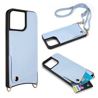 iPhone 15 Pro Blauw - Back Cover met Bandje