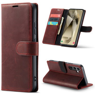 Samsung S24 Plus Crimson Red - Leather Book Case