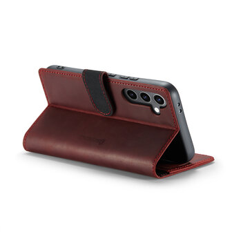 Samsung S24 Plus Crimson Red - Leather Book Case