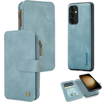 Samsung A35 - Aqua Blue - 2 in 1 Book Case met Rits