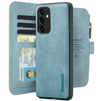 Samsung A35 - Aqua Blue - 2 in 1 Book Case met Rits