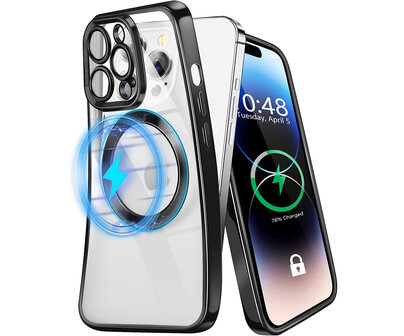 iPhone 12 Pro Zwart - TPU Back Cover Geschikt voor Magsafe