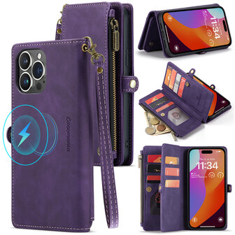 iPhone 15 Pro Max Deep Purple - MagSafe Book Case met Rits