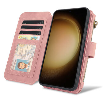 iPhone 15 Pro - Pale Pink - 2 in 1 Rits Book Case