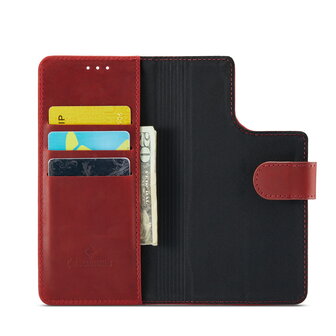 iPhone 15 Pro Max - Crimson Red - 2 in 1 Lederen MagSafe Case