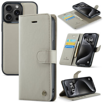 iPhone 16 Pro - 2 in 1 Book Case - Smoke Gray