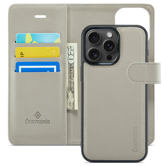 iPhone 16 Pro - 2 in 1 Book Case - Smoke Gray