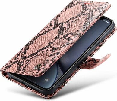 iPhone XR Roze - Slangen Book Case