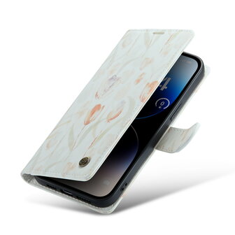 iPhone 14 Pro Max met Tulpen Print - Book Case