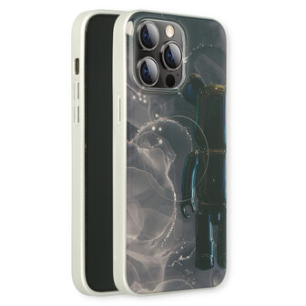 iPhone 15 Pro Max Zwart - MagSafe TPU Marmer