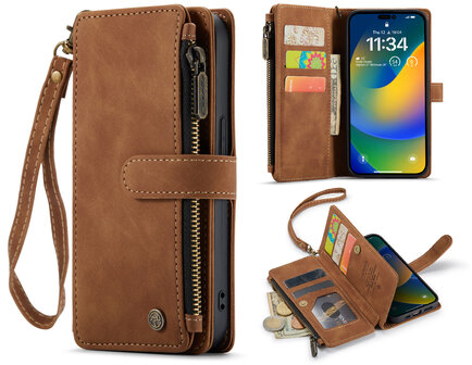 iPhone 14 Pro Max Sienna Brown - Book Case met Rits