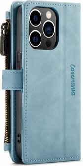 iPhone 14 Pro Max Aqua Blue - Book Case met Rits