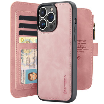 iPhone 15 Pro Max - Pale Pink - 2 in 1 Rits Book Case