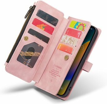 iPhone 14 Pro Max Pale Pink - Book Case met Rits