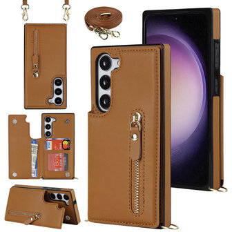 Samsung S24 Plus Bruin - Back Cover met Koord