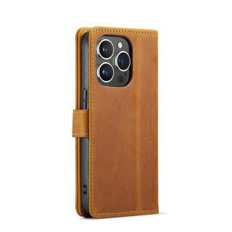 iPhone 15 Pro Bruin - Lederen Book Case