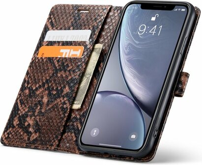 iPhone XR Bruin - Slangen Book Case