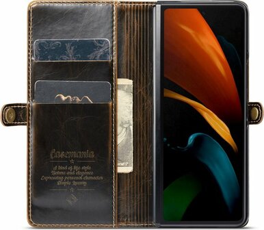 Samsung Z Fold 2 Cognac Brown - Book Case