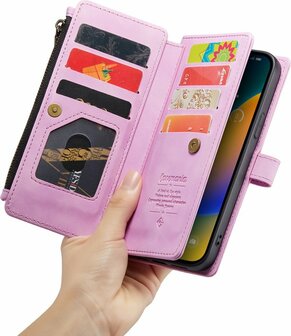 iPhone 14 Pro Max Pastel Lila - Book Case met Rits