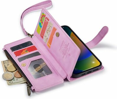 iPhone 14 Pro Max Pastel Lila - Book Case met Rits