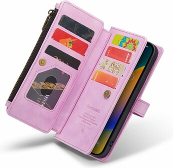 iPhone 14 Pro Max Pastel Lila - Book Case met Rits