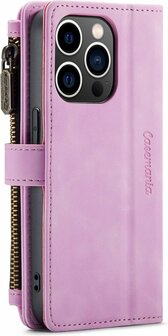 iPhone 14 Pro Max Pastel Lila - Book Case met Rits