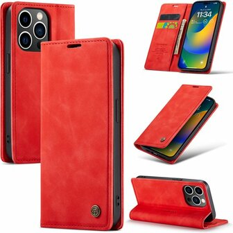 iPhone 14 Pro Max Crimson Red - Book Case