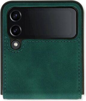 Samsung Z Flip 4 Emerald Green - Kunstlederen Back Cover