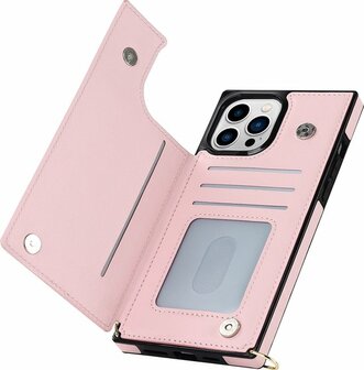 iPhone 15 Pro Roze - Back Cover met Koord