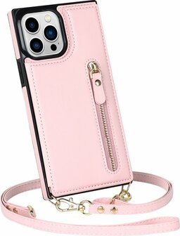 iPhone 15 Pro Roze - Back Cover met Koord